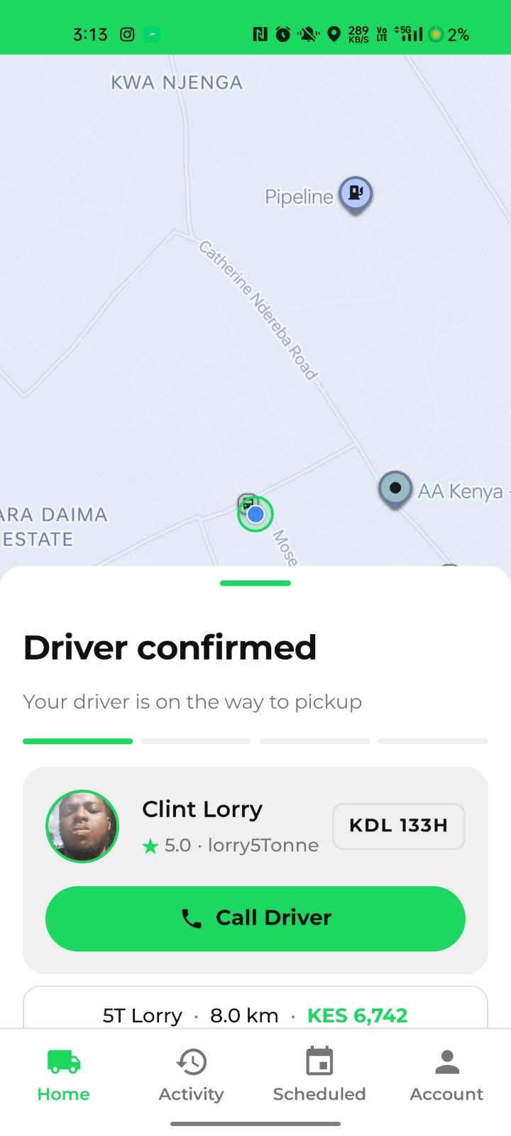 Swyft app step 5: Track live, call your driver